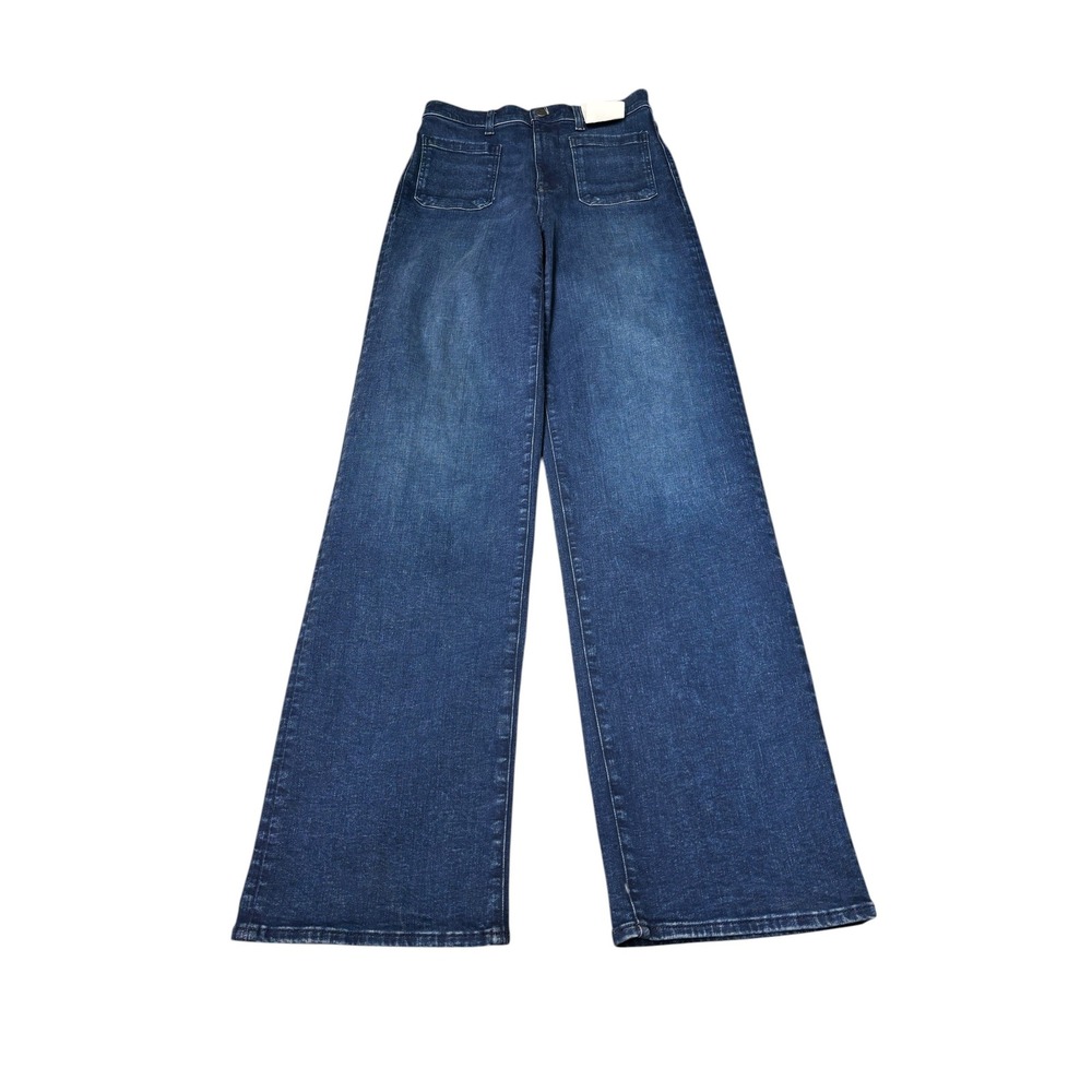 NWT Madewell Emmett Wide-Leg Jeans Dark Wash Blue High Rise Womens 26T L35